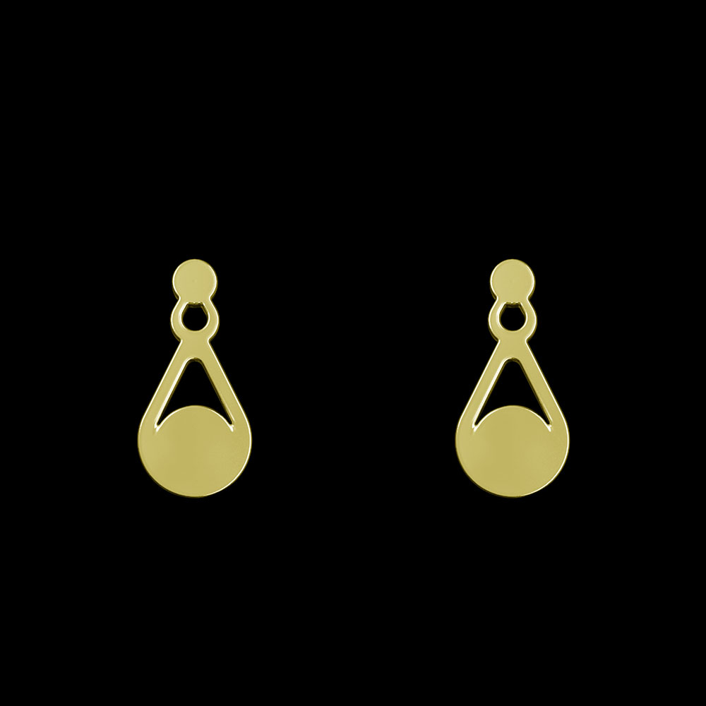 گوشواره طلا 18 عیار زنانه مدوپد مدل هندسی کد GA1-10103