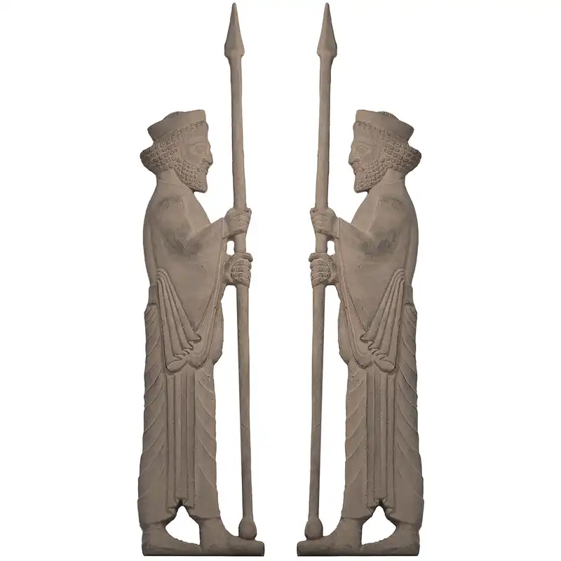 مجسمه تندیس و پیکره شهریار مدل سرباز هخامنشی کنسول کد MO1520 بسته 2 عددی