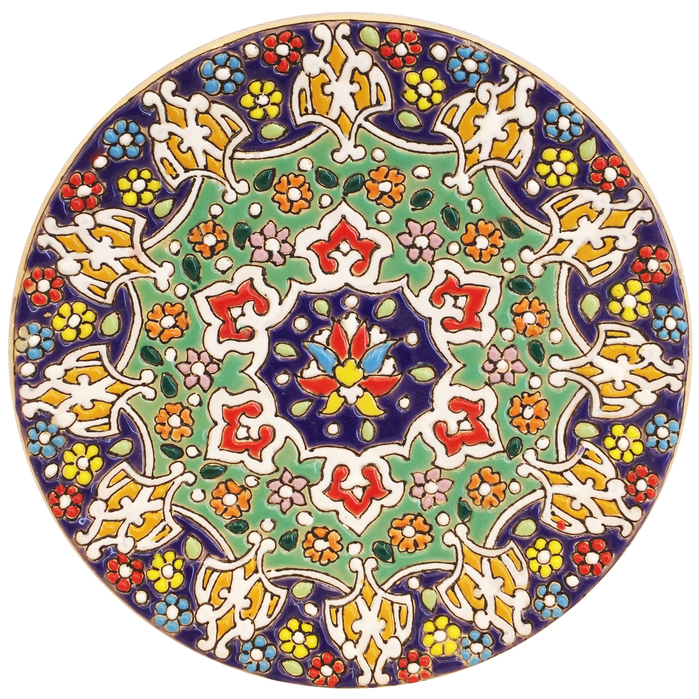 بشقاب میناکاری سفالی زمانیان کد ZMN15073