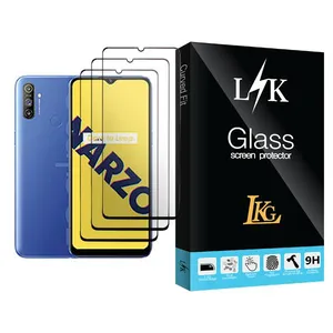 LKG LK Glass MIX003 Screen Protector For Realme Narzo 10A Pack Of 3