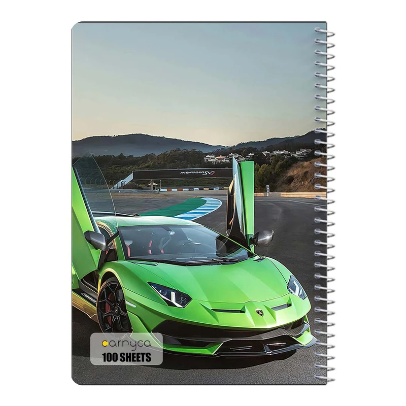 دفتر مشق 100 برگ سیمی کارنیکا طرح لامبورگینی اونتادور Lamborghini Aventador کد 21645