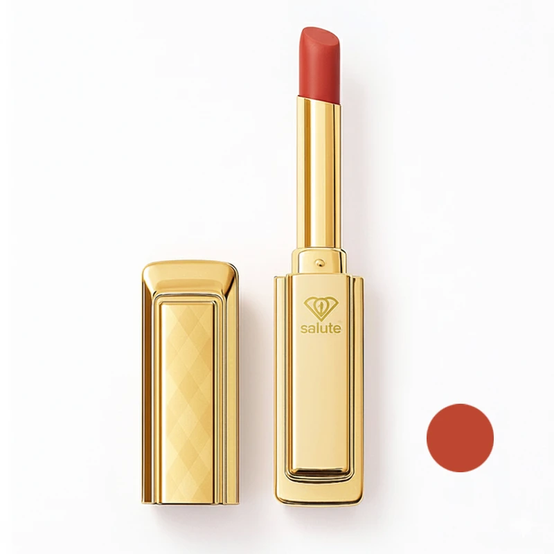 رژ لب جامد براق سالوته پرو مدل اسلیم رنگ نارنجی شماره S 948