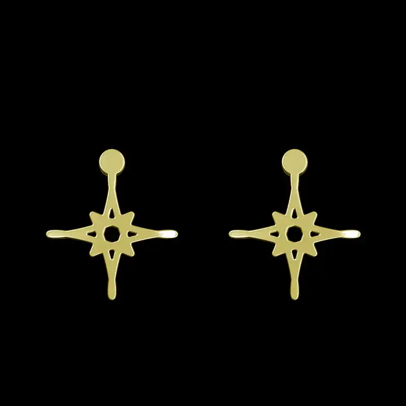 گوشواره طلا 18 عیار زنانه مدوپد مدل ستاره کد GA1-15460