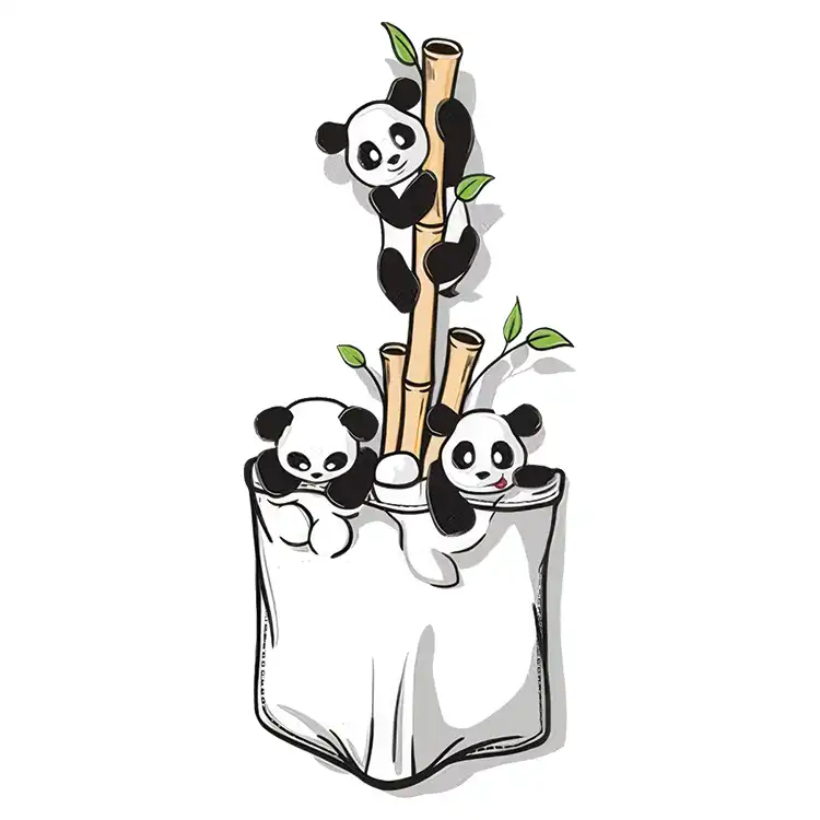 استیکر پارچه و لباس مدل دی تی اف طرح جیبی کد H10.608 مجموعه 5 عددی