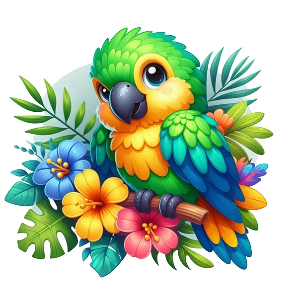  استیکر پارچه و لباس پاد آفرین طرح طوطی کد 2329