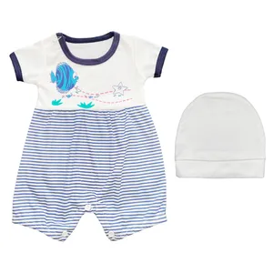 ست سرهمی و کلاه نوزادی دخترانه طرح ماهی کد FF-064 