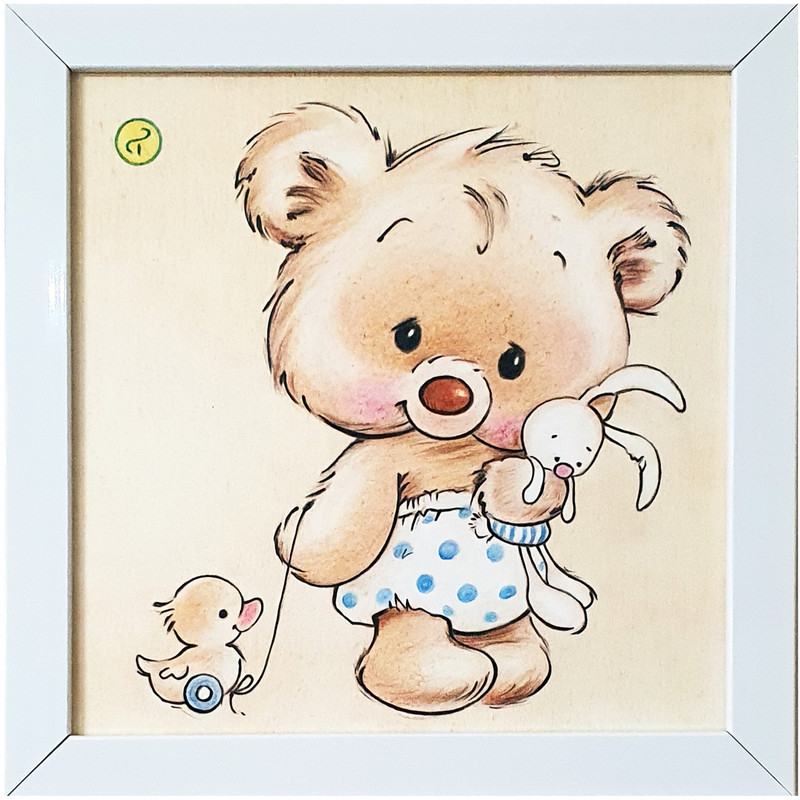 تابلو اتاق کودک و نوزاد مدل خرس مجموعه سه عددی