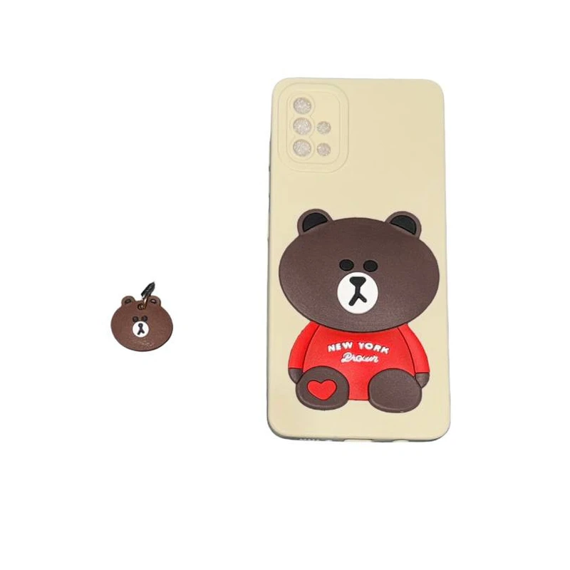 کاور طرح خرس سیلیکونی کد 9889 مناسب برای گوشی موبایل سامسونگ Galaxy A71 به همراه بند آویز 
