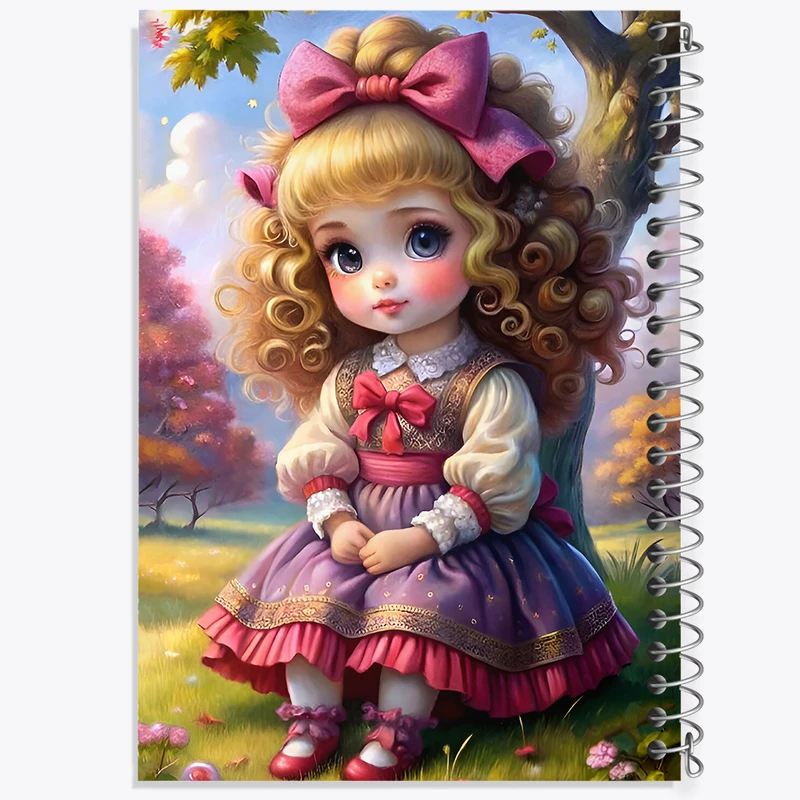 دفتر مشق 50 برگ خندالو طرح دخترانه کیوت کد F7078