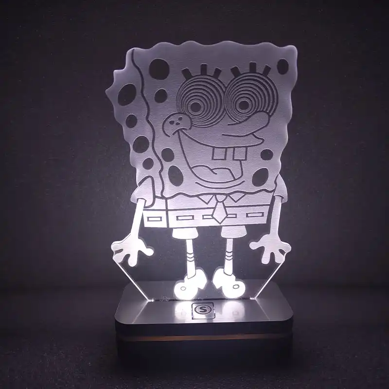 چراغ خواب طرح کارتون باب اسفنجی مدل هفت رنگ