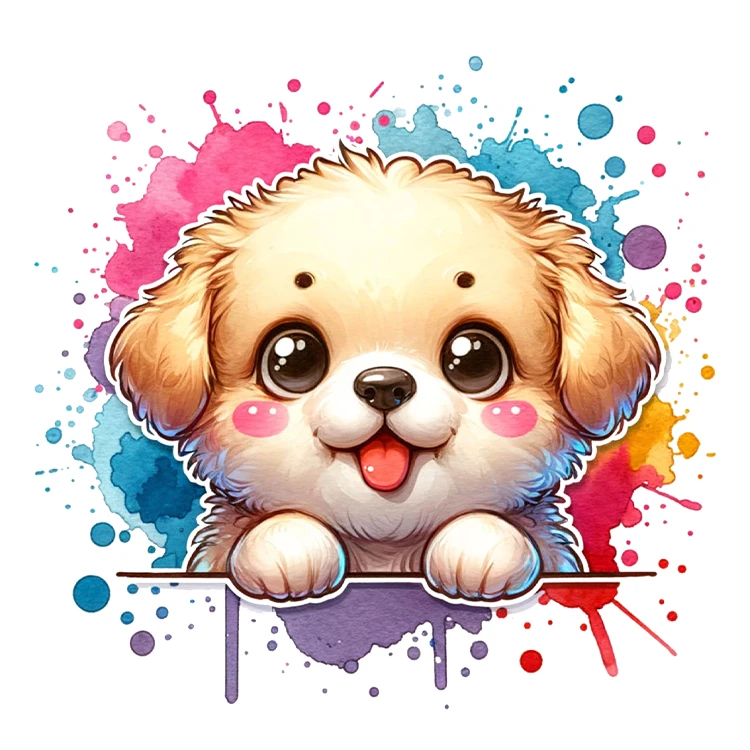 استیکر پارچه و لباس پاد آفرین مدل سگ کیوت فانتزی بامزه کارتونی کد S2789