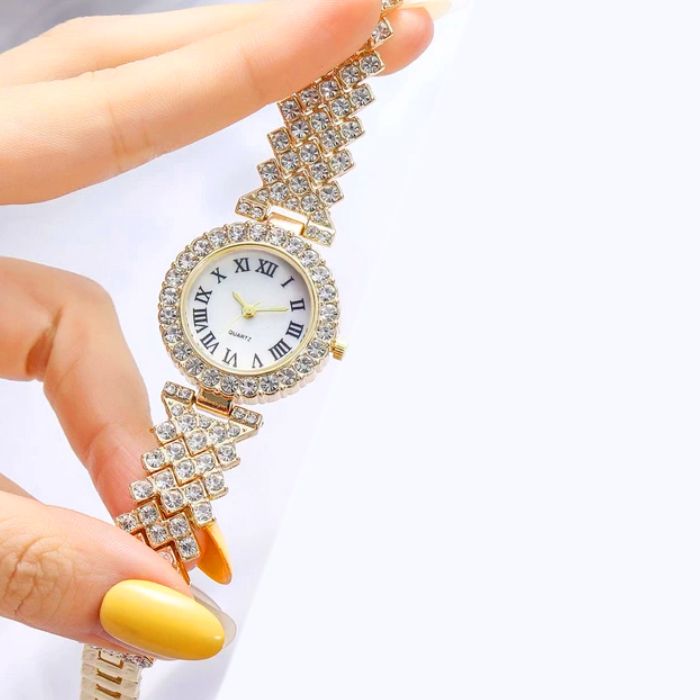 ساعت مچی عقربه ای زنانه مدل فول نگین کد diamond11 -  - 4