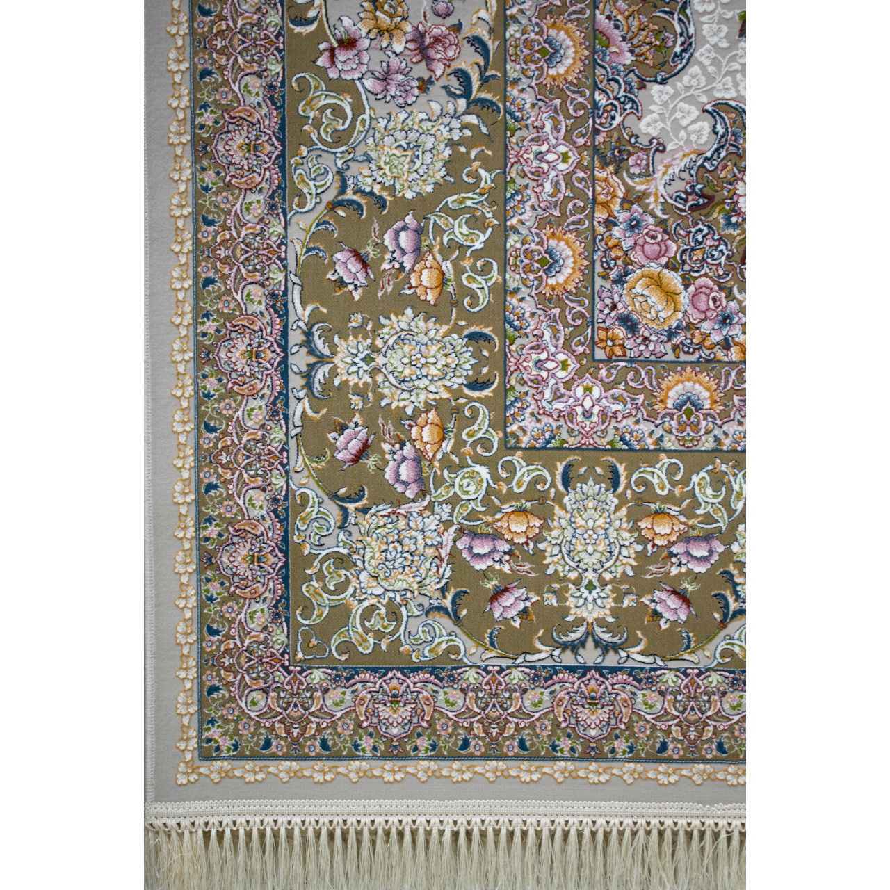 فرش ماشینی افرند کد 2221 زمینه نقره‌ای