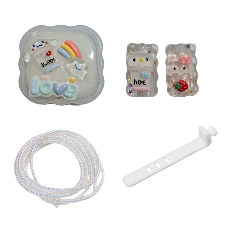 محافظ کابل شارژر دیواری طرح رنگین کمان مدل LPU55 مناسب برای شارژر اپل 20 وات بسته 5 عددی