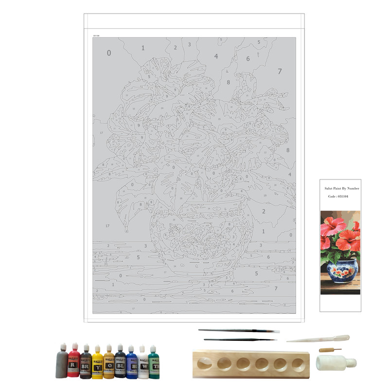 بسته رنگ آمیزی سالوت مدل آکرولیک کد 031104 مجموعه 18 عددی