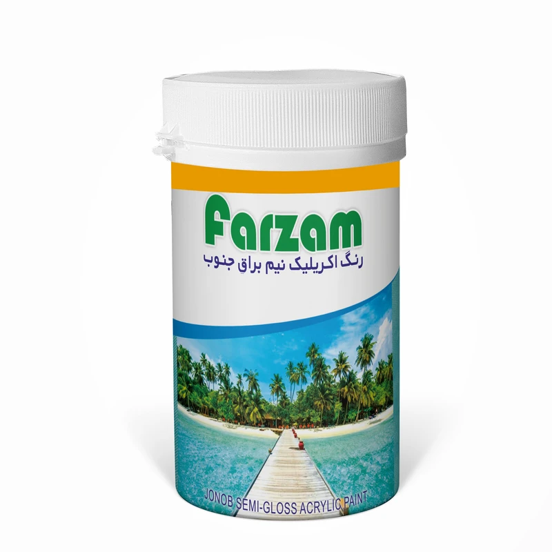 رنگ آکریلیک زرد نیم براق جنوب فرزام کد 521 وزن 1 کیلوگرم
