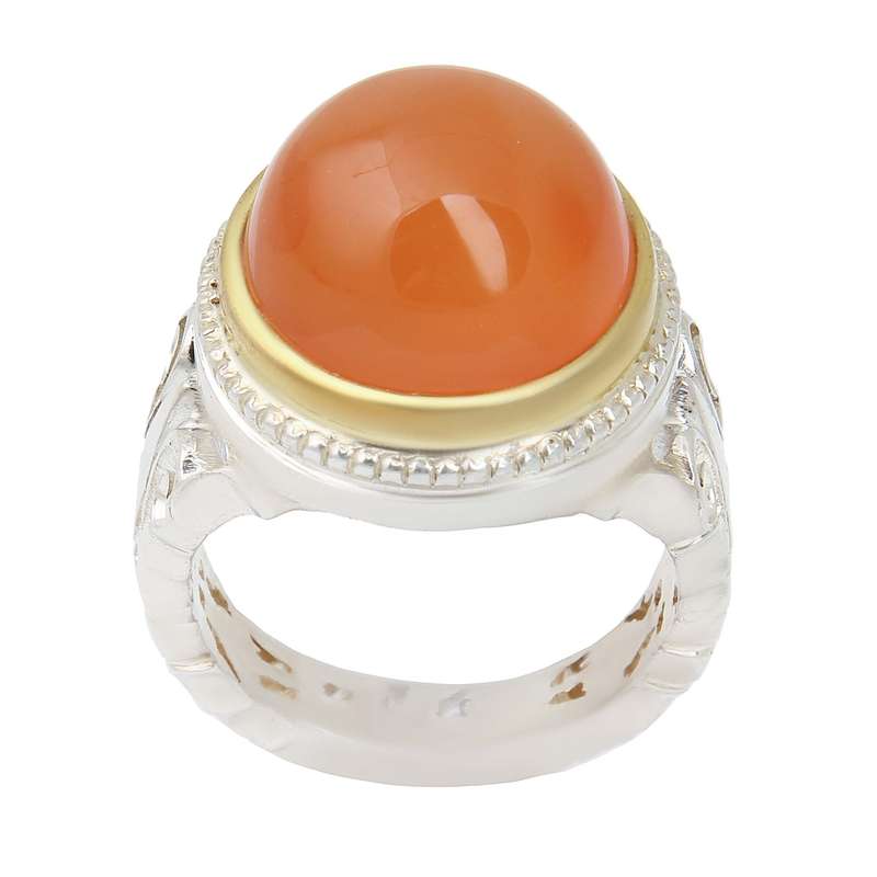 انگشتر نقره مردانه بازرگانی میلادی مدل سنگ عقیق یمانی کهنه کد AM_2324