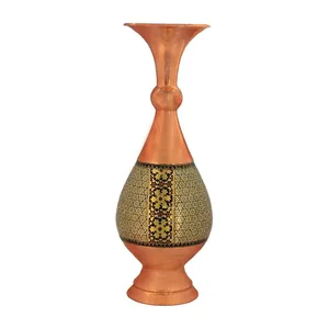 گلدان خاتم کاری مسی مدل صراحی