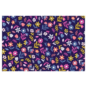 فرش پارچه‌ای مدل فرشینه طرح گلدار رنگارنگ کد AR3059189