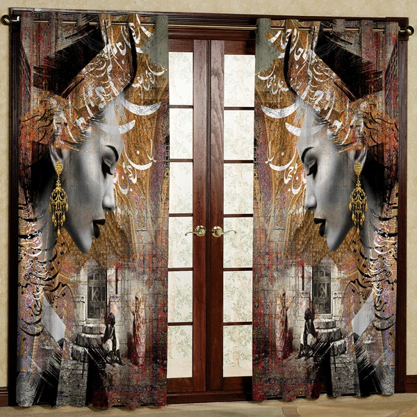 پرده مدل چاپی هازان پانچی کد 558 سایز 200x140 سانتی متر