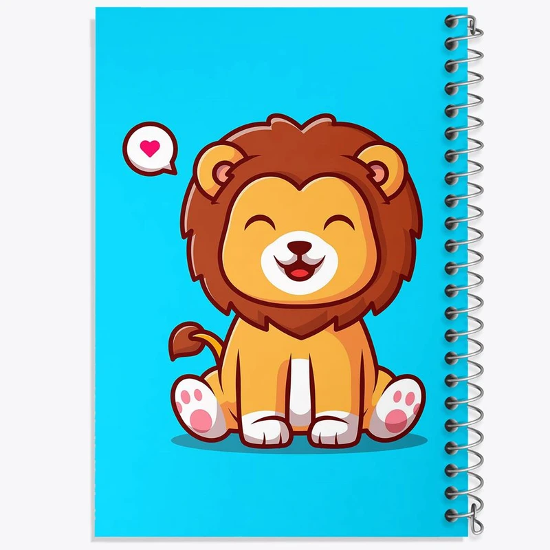 دفتر مشق 50 برگ خندالو مدل حیوانات بامزه شیر کد 25430