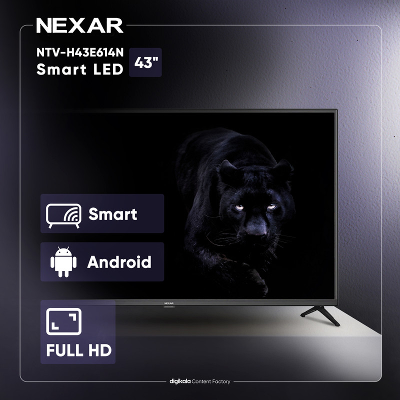 تلویزیون ال ای دی هوشمند نکسار مدل NTV-H43E614N سایز 43 اینچ