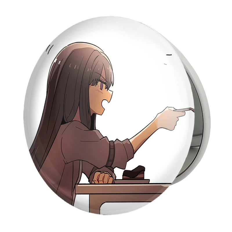 آینه جیبی خندالو طرح تاکینا انیمه لیکوریس ریکویل Lycoris Recoil مدل تاشو کد 22963 