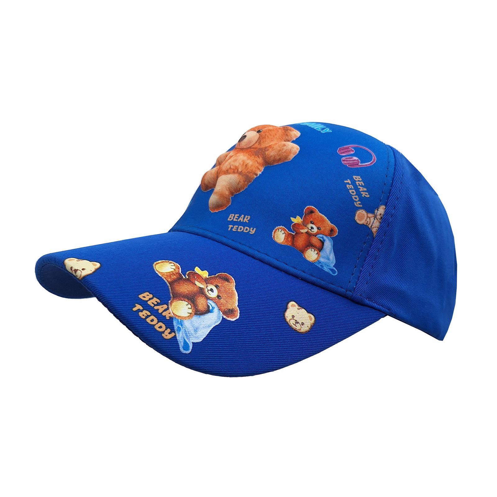 کلاه کپ پسرانه مدل خرس برجسته کد 1143 رنگ آبی -  - 3