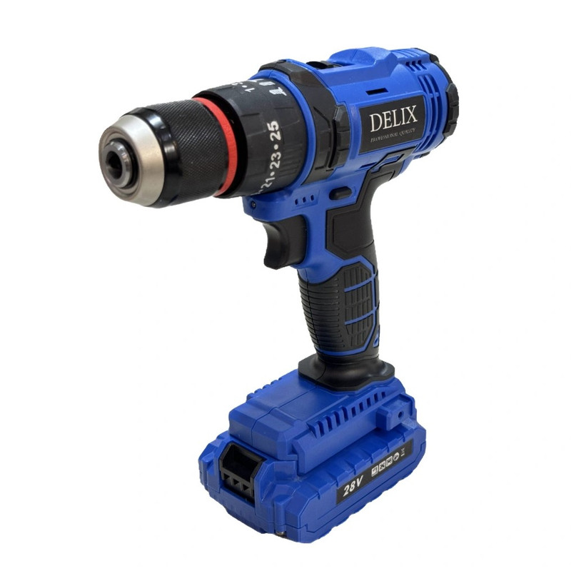 مجموعه 31 عددی دریل پیچ گوشتی شارژی چکشی دلیکس مدل 28V