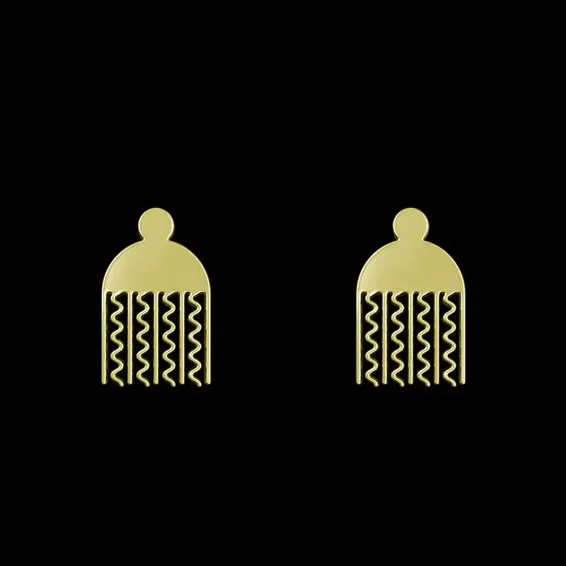 گوشواره طلا 18 عیار زنانه مدوپد مدل هندسی کد GA1-15031