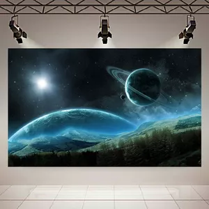 پوستر مدل بک لایت طرح کهکشان و ستارگان سیاره و قمر