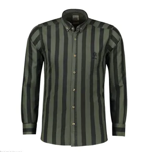 پیراهن آستین بلند یقه برگردان مردانه مدل کوتینگ راه دار 