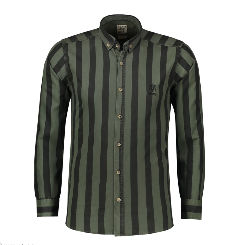 پیراهن آستین بلند یقه برگردان مردانه مدل کوتینگ راه دار 