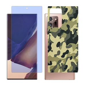 Glass Together model matte anti blue screen protector suitable for Samsung Galaxy Note20 Ultra 5G mobile phone with cover sticker on the back of the phone