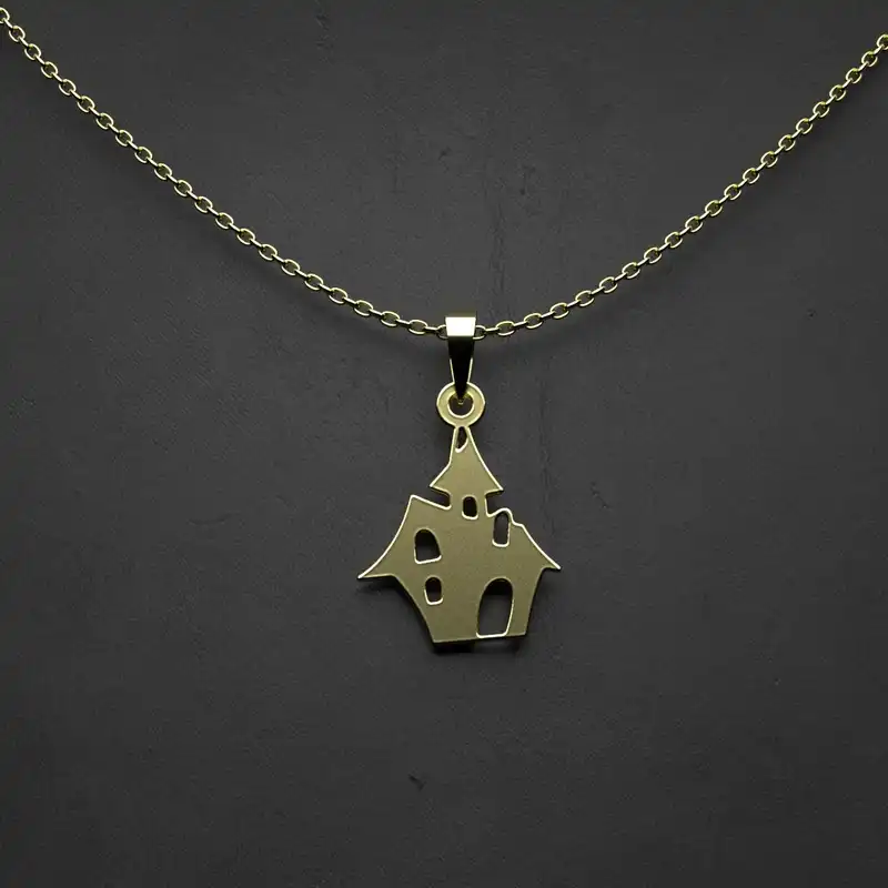 گردنبند طلا 18 عیار زنانه مدوپد مدل خانه کد KK2-1-1100