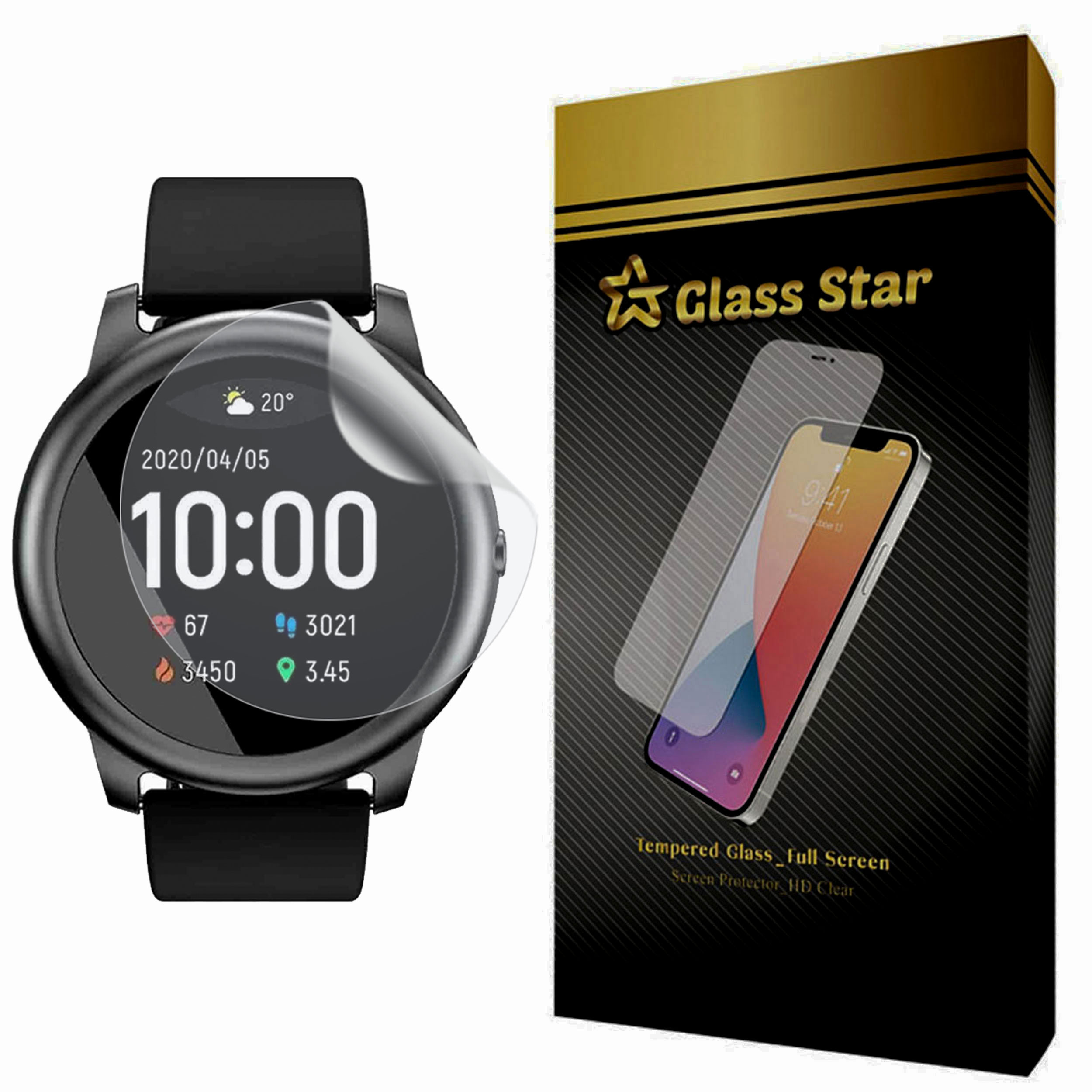 تصویر محافظ صفحه نمایش نانو  گلس استار مدل TPWGA-Glass مناسب برای ساعت هوشمند هایلو LS05 Solar