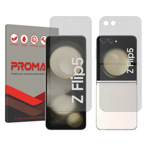 Promate Resistant model Matte screen protector suitable for Samsung Galaxy Z Flip5 mobile phone along with the back protector