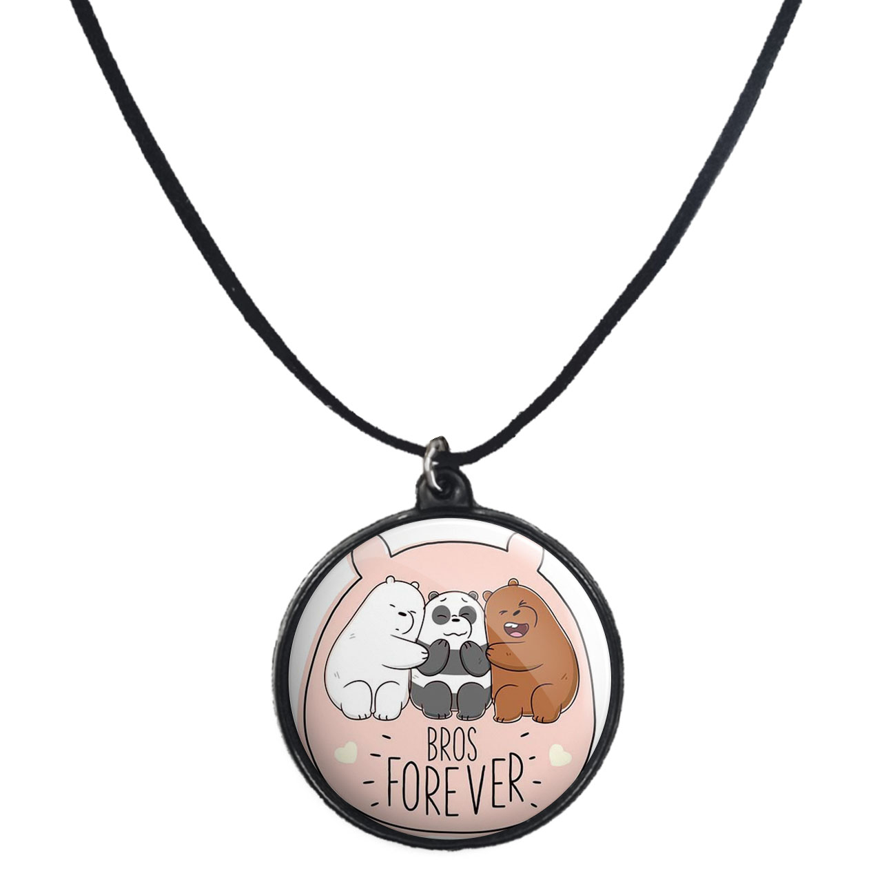 گردنبند پرمانه طرح خرس‌های کله‌فندقی کد pmb.10229 مدل دو طرفه