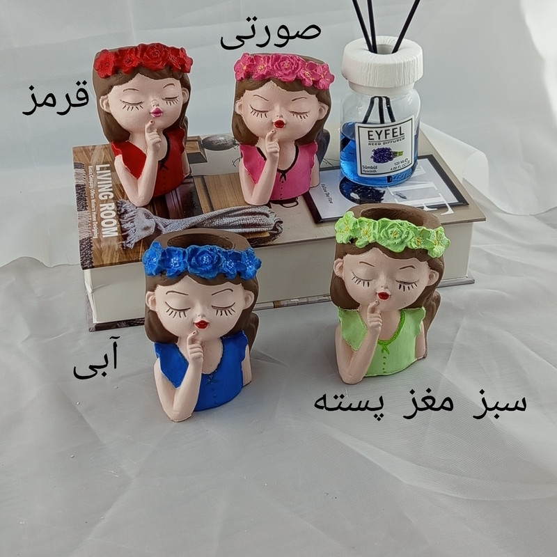 گلدان دکوری رومیزی مناسب فضای باز مدل PD160، ابعاد 6×6×10 سانتی‌متر، وزن 325 گرم