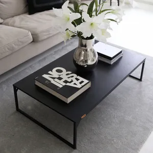 میز جلومبلی مستطیل با پایه فلز و صفحه MDF دیزم مدل مونتاژی OF_100×60