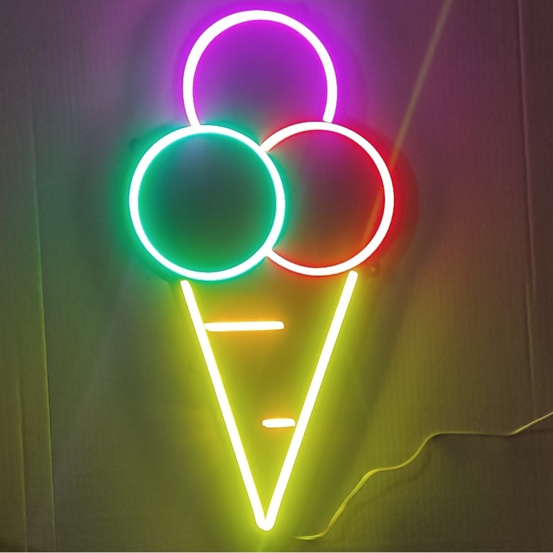 تابلو ال ای دی میشانه مدل نئون فلکسی بستنی کد BEHSAN_60cm