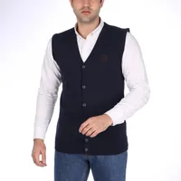 ژیله مردانه تریکو پاییزان مدل J710 رنگ سرمه‌ای