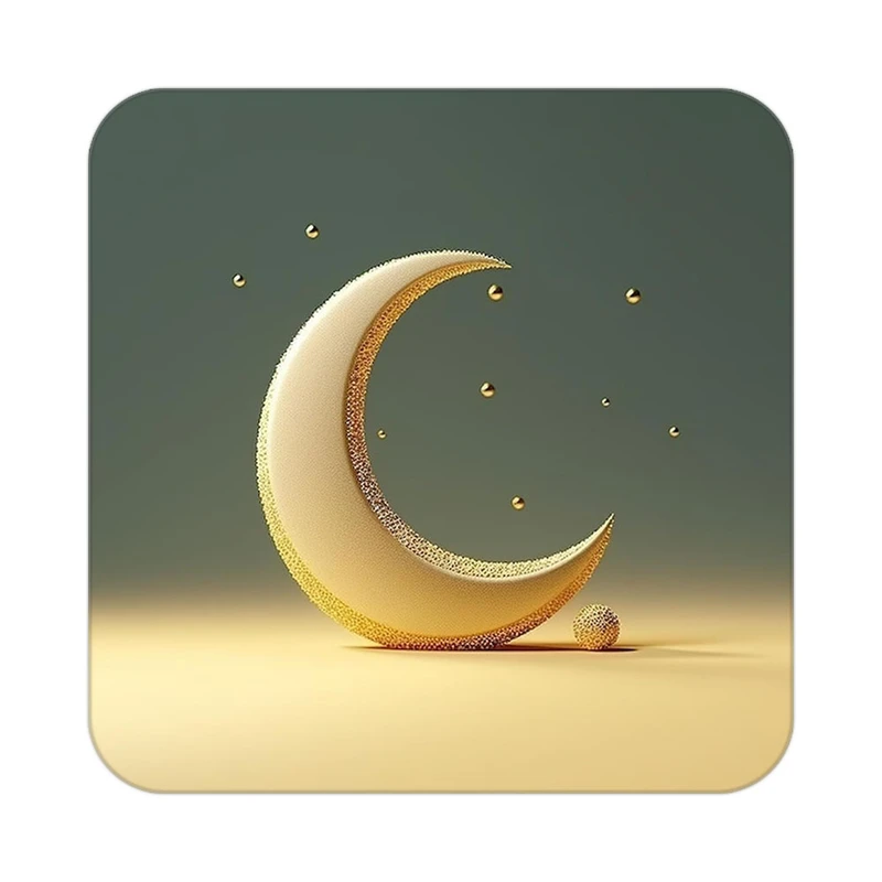 زیر لیوانی کاکتی طرح ماه و ستاره مدل mp53014