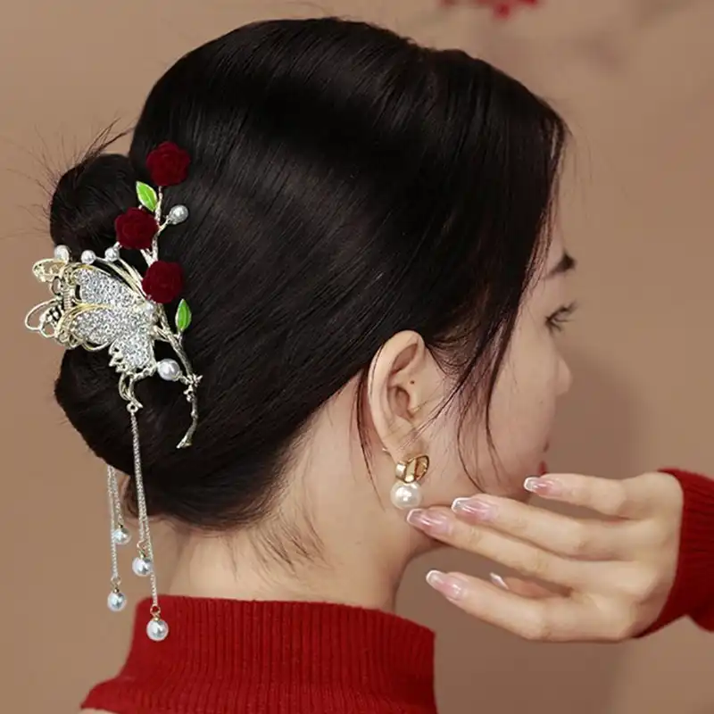 کلیپس مو زنانه مدل رز پروانه ای کد 140205AVIZ