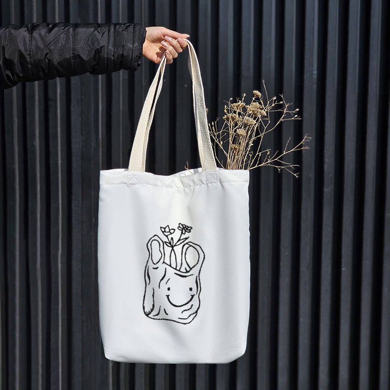 ساک خرید پارچه ای خندالو طرح کیسه گل مدل توت بگ کد 6794