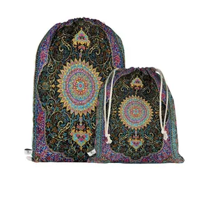 نظم دهنده سفری مدوپد طرح قالیچه ترنجی طره‌دار مدل C-Ghom173 بسته 2 عددی