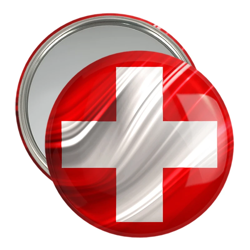 آینه جیبی خندالو مدل پرچم سوئیس  کد 20417