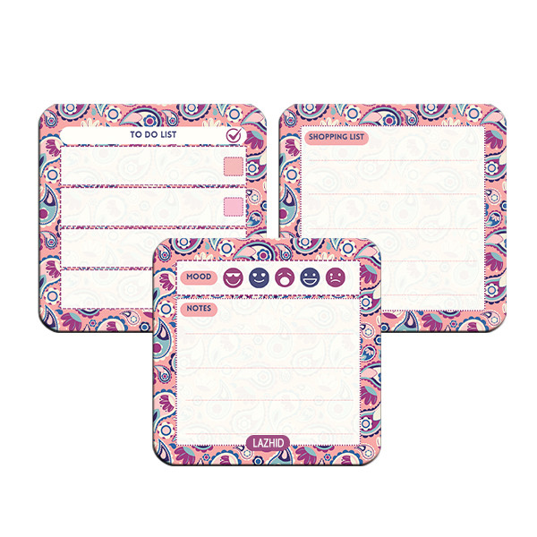 تخته وایت برد لاژید مدل برنامه ریزی سایز 9X9 سانتی متر مجموعه 3 عددی