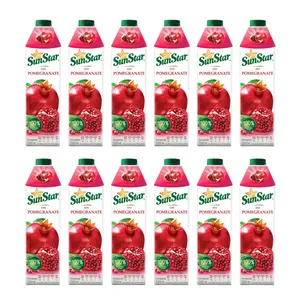 آبمیوه طبیعی انار سان استار - 1 لیتر بسته 12 عددی