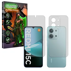 Guard Tough model transparent screen protector suitable for Xiaomi Redmi 15C mobile phone along with the back protector